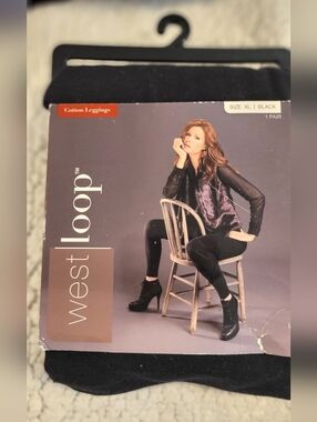 west loop Black Cotton Leggings